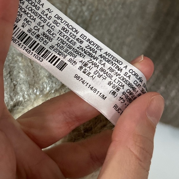 Zara Women's Tan ombré silver cowl Neck Sweater size M new with tags - Picture 16 of 17